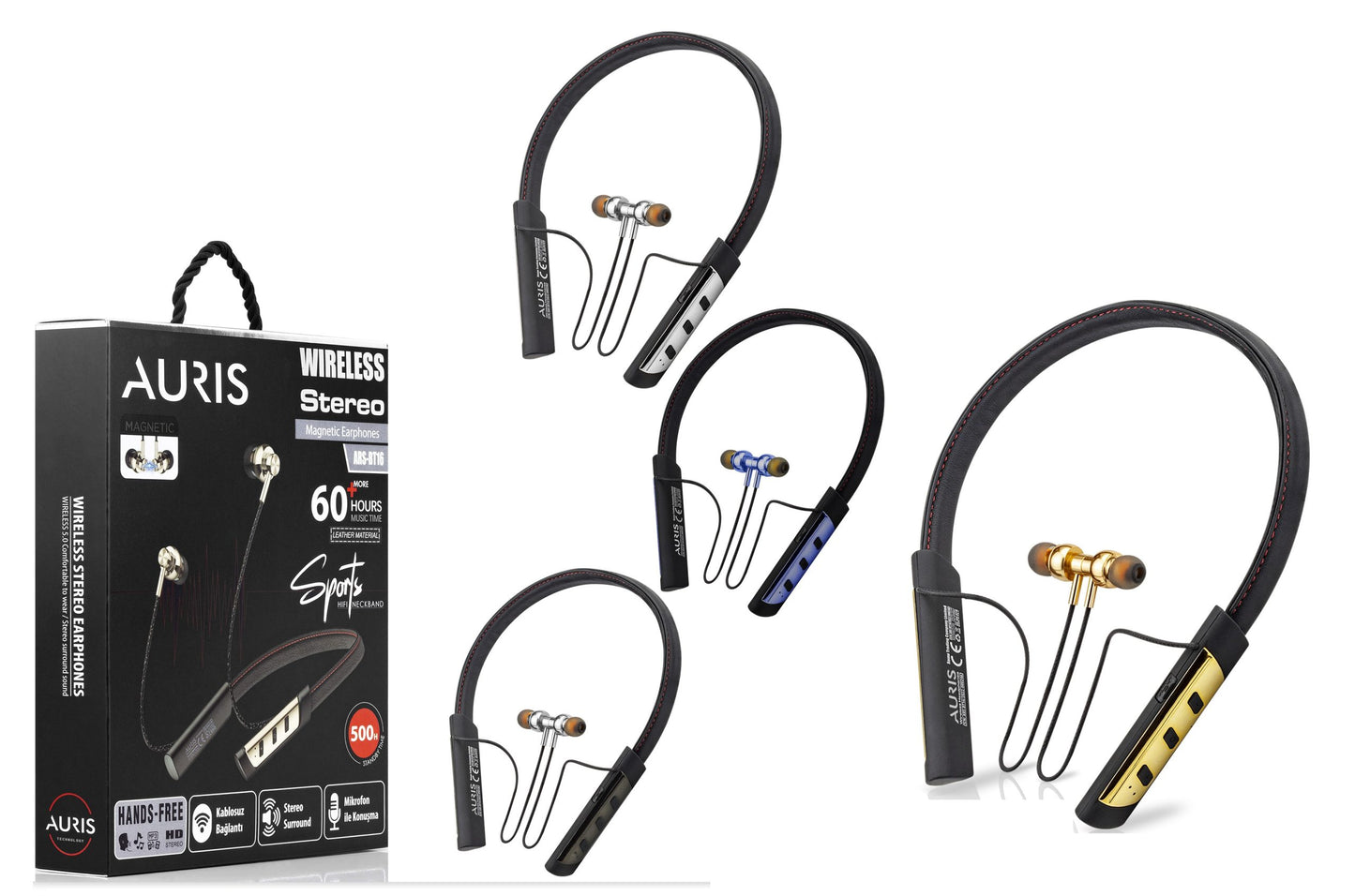 Toptan Bluetooth Kulaklık | Auris BT16 60 Saat Boyun Askılı