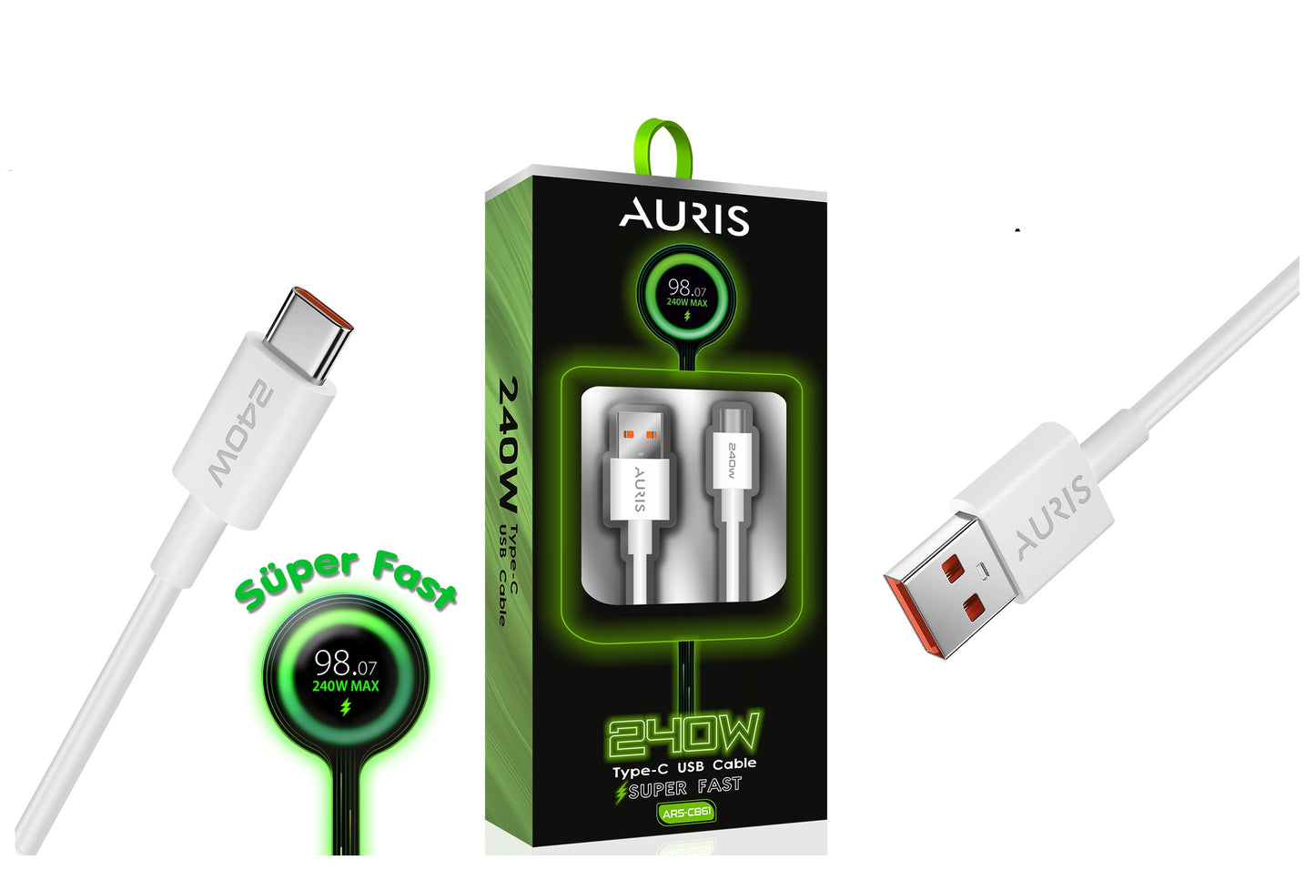 Toptan Şarj Kablosu | CB61 240W Usb Type-C Kablo Super Fast