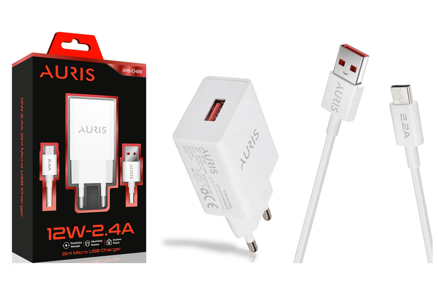 Toptan Şarj Aleti | Auris CH28 Micro Set 2.4A