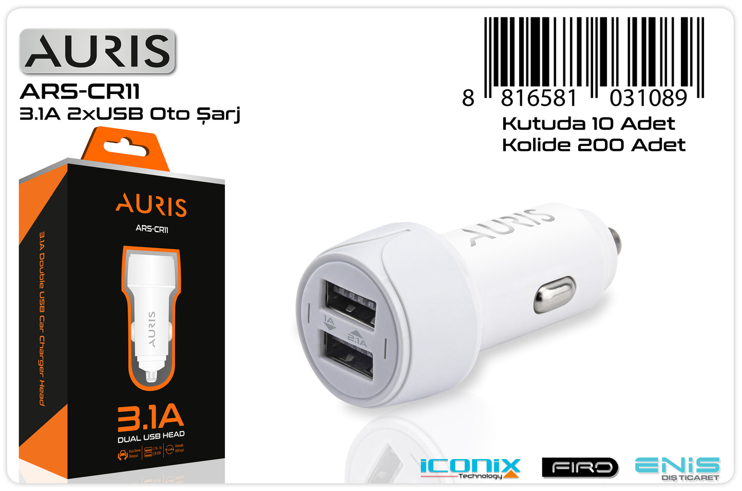 Auris CR11 Oto Kafa 3.1A