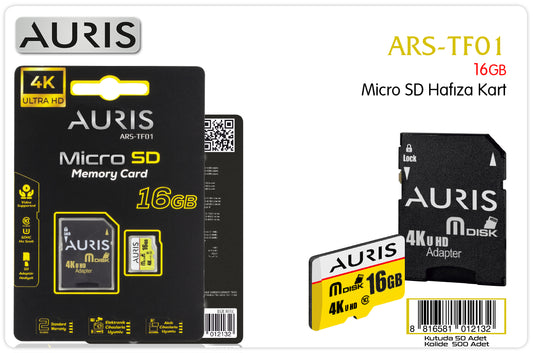 Toptan Hafıza Kartı | Auris 16 GB MicroSD