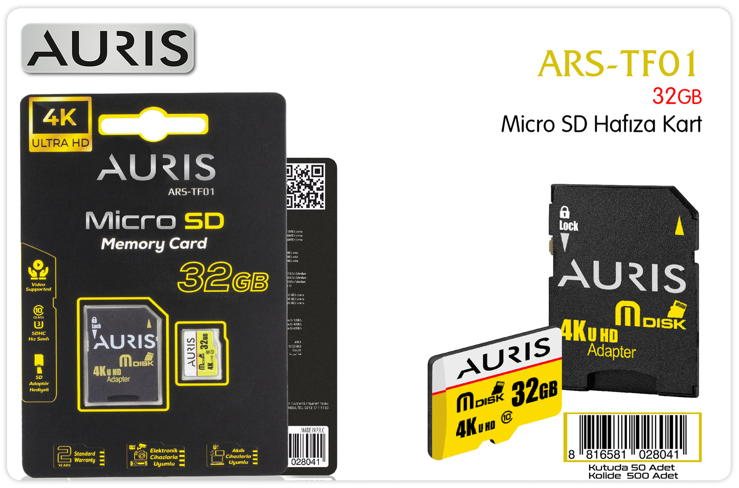 Toptan Hafıza Kartı | Auris 32GB MicroSD