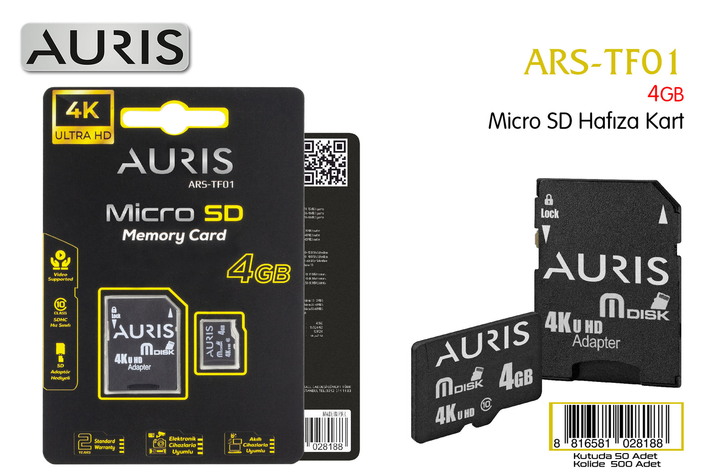 Toptan Hafıza Kartı | Auris 8 GB MicroSD