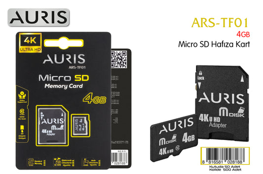 Toptan Hafıza Kartı | Auris 4 GB MicroSD