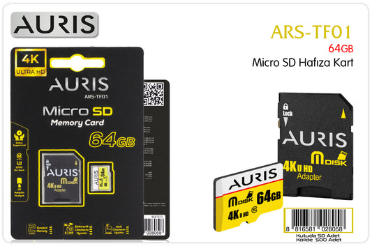 Toptan Hafıza Kartı | Auris 64 GB MicroSD
