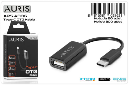 Toptan OTG | Auris AD06 Type-C Otg Kablo
