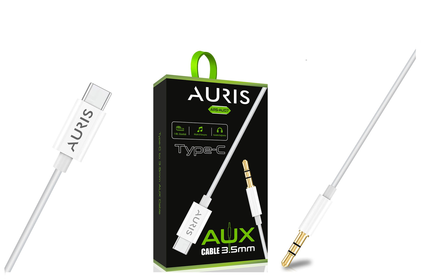 Toptan Aux Kablosu | Auris AU07 Type-C Aux Kablo