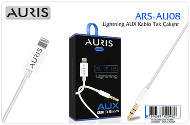 Toptan Aux Kablosu | Auris AU08 Lightning Aux