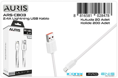 Toptan İphone Lightning Kablo | Auris CB03 Lightning Kablo