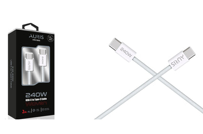 Toptan Şarj Kablosu | Auris CB59 240W Usb-C 2M Kablo ( İ15 )