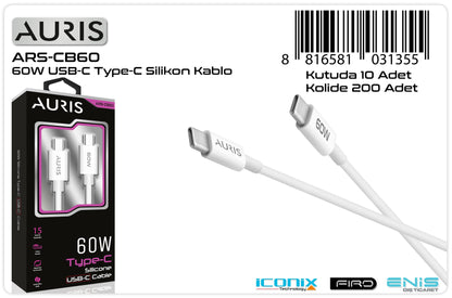 Toptan Type-C Kablo | Auris CB60 60W Usb-C Kablo