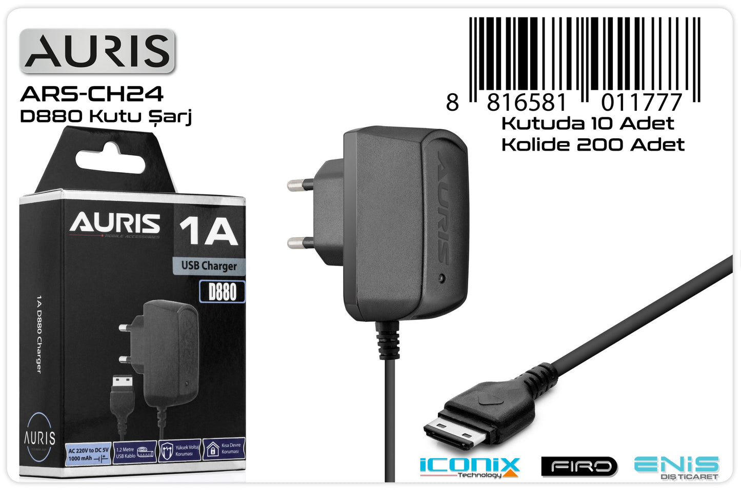 Toptan Şarj Aleti | Auris CH24 D880 Kutu Şarj