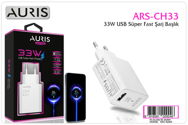 Toptan Şarj Başlığı | Auris CH33 Super Fast Kafa 33W