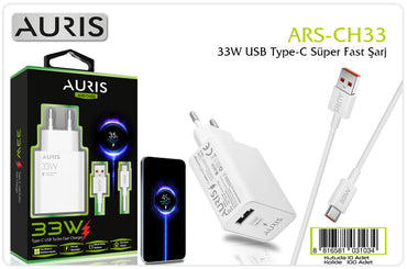 Toptan Şarj Aleti | Auris CH33 Type-C Set 33W