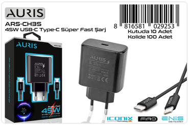 Toptan Şarj Aleti | Auris CH35 45W Type-C Set Super Fast