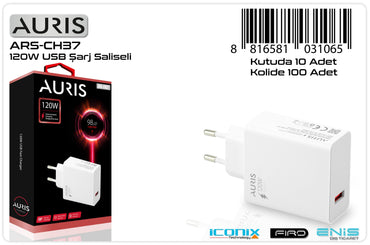 Toptan Şarj Başlığı | Auris CH37 Saliseli Kafa 120W
