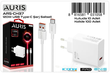 Toptan Şarj Aleti | Auris CH37 Type-C Set 120W Saliseli