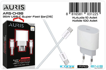 Toptan Şarj Aleti | Auris CH38 Type-C Set 35W ( i15 )