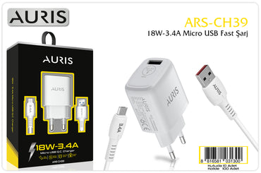 Toptan Şarj Aleti | Auris CH39 Micro Fast Set 3.4A