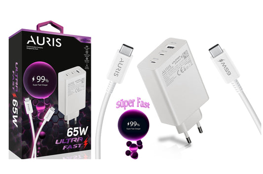 Toptan Şarj Aleti | Auris CH65 Type-C Set 65W Saliseli