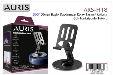 Toptan Telefon Tutucu | Auris H18 Metal Masa İçin Telefon Tutucu
