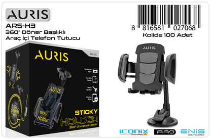 Toptan Telefon Tutucu | Auris H3 Araç İçi Telefon Tutucu