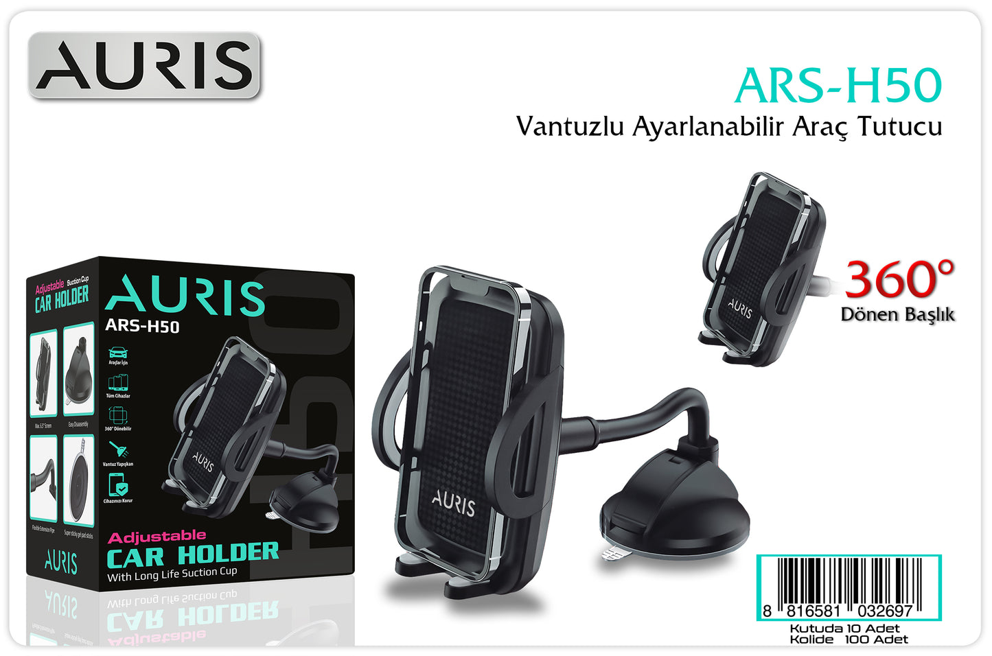 Toptan Telefon Tutucu | Auris H50 Araç İçi Telefon Tutucu