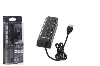 Toptan USB Hub | Auris HB01 4 USB Hub Anahtarlı