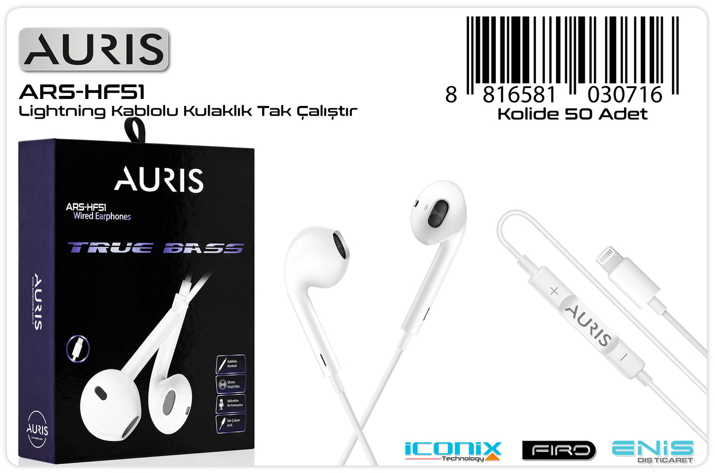 Toptan Bluetooth Kulaklık | Auris HF51 Lightning Kulaklık