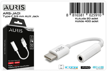 Toptan Kulaklık Çevirici | Auris JA01 Type-C Jack
