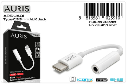 Toptan Kulaklık Çevirici | Auris JA01 Type-C Jack