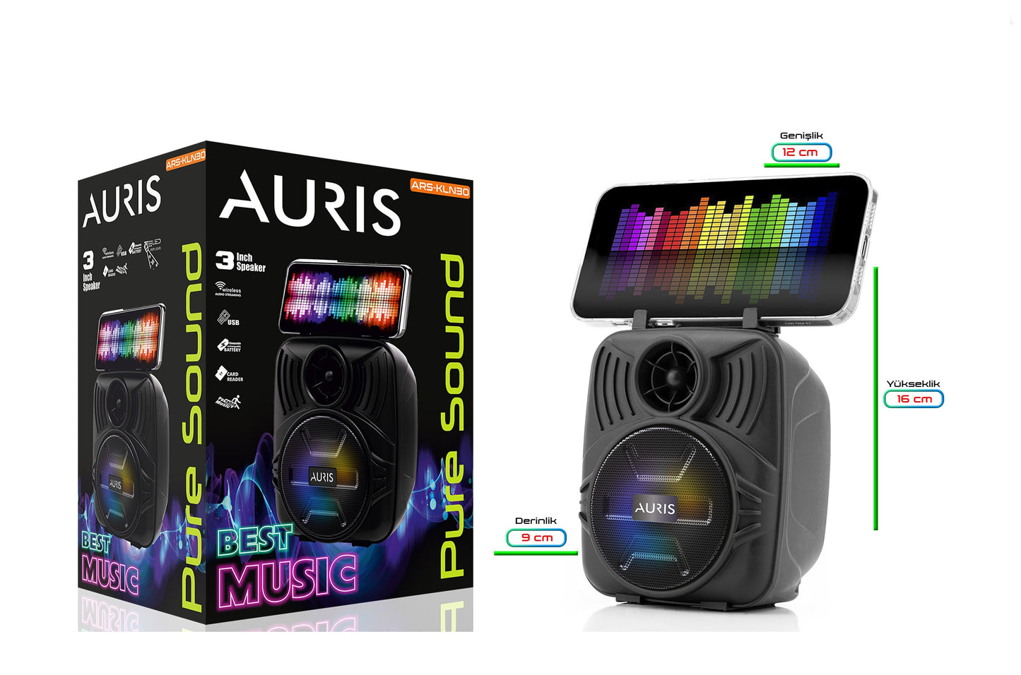 Toptan Müzik Çalar | Auris KLN30 Speaker 3 inç