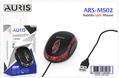 Toptan Mouse | Auris MS02 Kablolu Işıklı Mouse