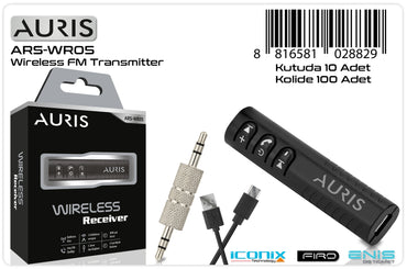 Toptan FM Transmitter | Auris WR05 Bluetooth AUX Çevirici