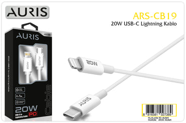 Toptan Şarj Kablosu | Auris CB19 20W Usb-C-Lightning Kablo