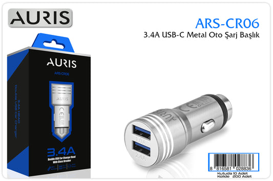 Auris CR06 Metal Oto Kafa 3.4A
